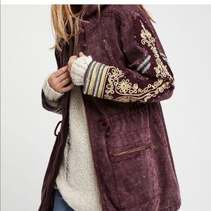 Free People Lavender Golden Quills Jacket